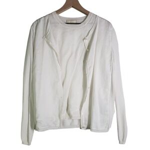 S' Max Mara Tank Cardi Set L White Twinset Cardigan Sweater‎ Mixed Fabric